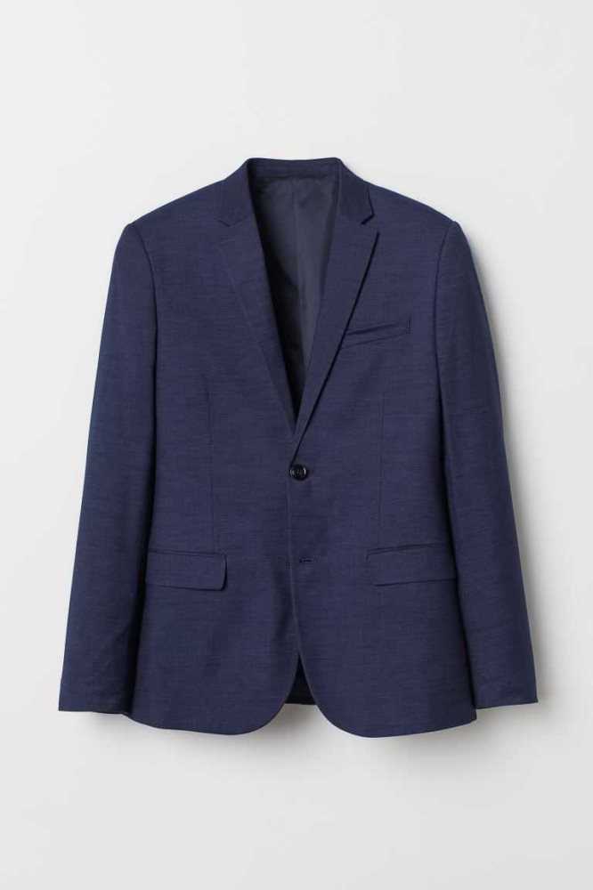 H&M Schlank Fit Jacket Blazer Herren Schwarz | 0239-DVYMJ