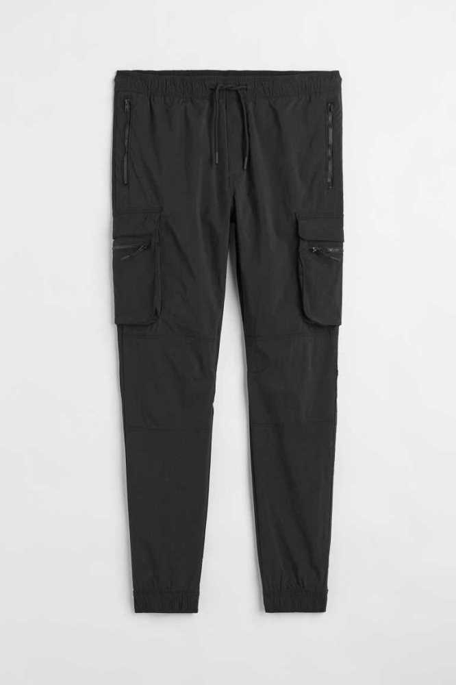 H&M Schlank Fit Nylon Cargo Joggers Hose Herren Grau Blau | 3519-EMDSJ