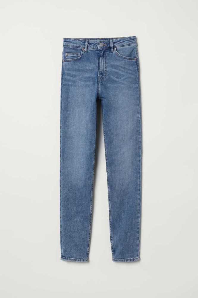 H&M Schlank High Jeans Damen Blau | 6981-EPAOJ