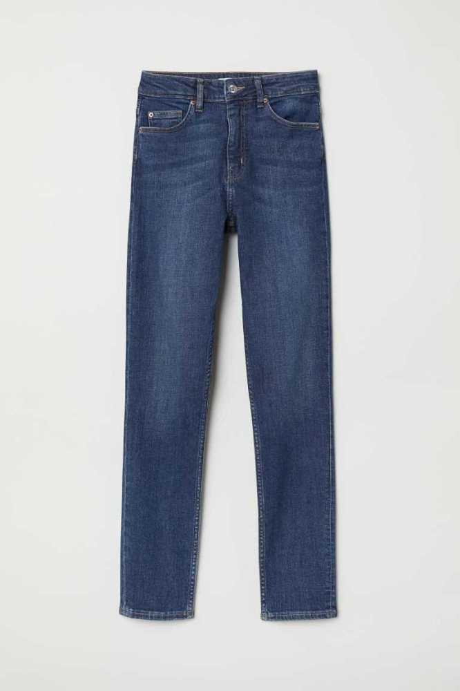 H&M Schlank High Jeans Damen Dunkelgrau | 2879-LWIUC