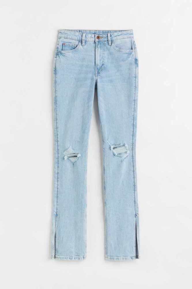 H&M Schlank High Jeans Damen Schwarz | 7093-FBGPA