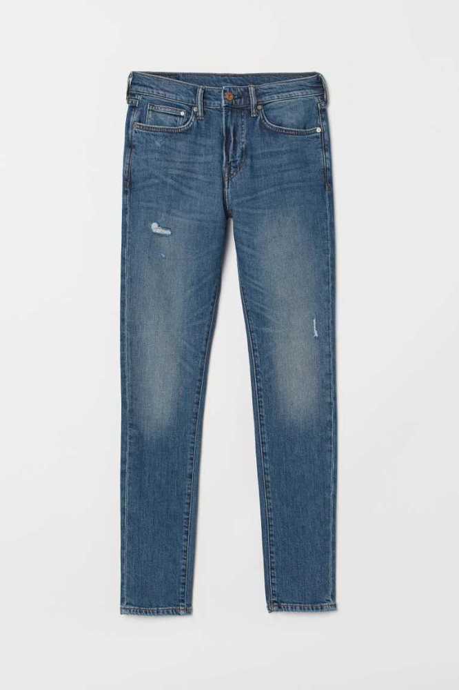 H&M Schlank Jeans Herren Blau | 1749-IQNXU