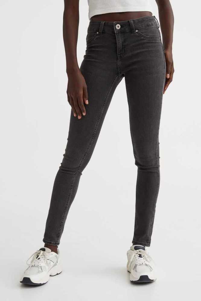 H&M Schlank Low Jeans Damen Grau | 6031-JATKY