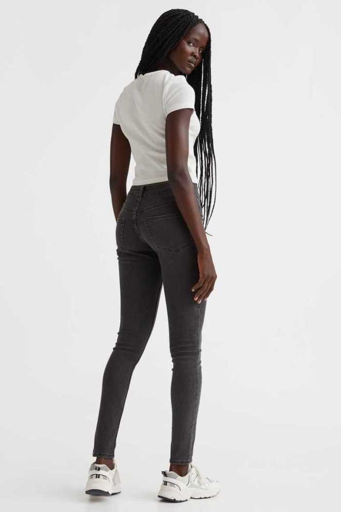 H&M Schlank Low Jeans Damen Grau | 6031-JATKY