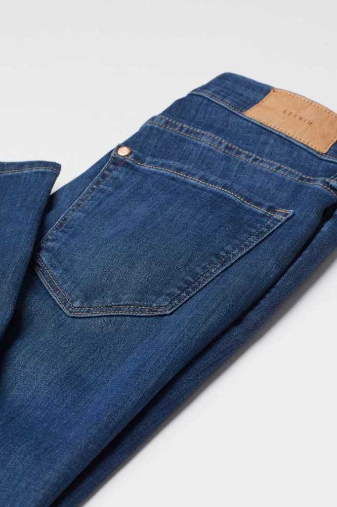 H&M Schlank Regular Jeans Damen Dunkelblau | 5817-GAESN