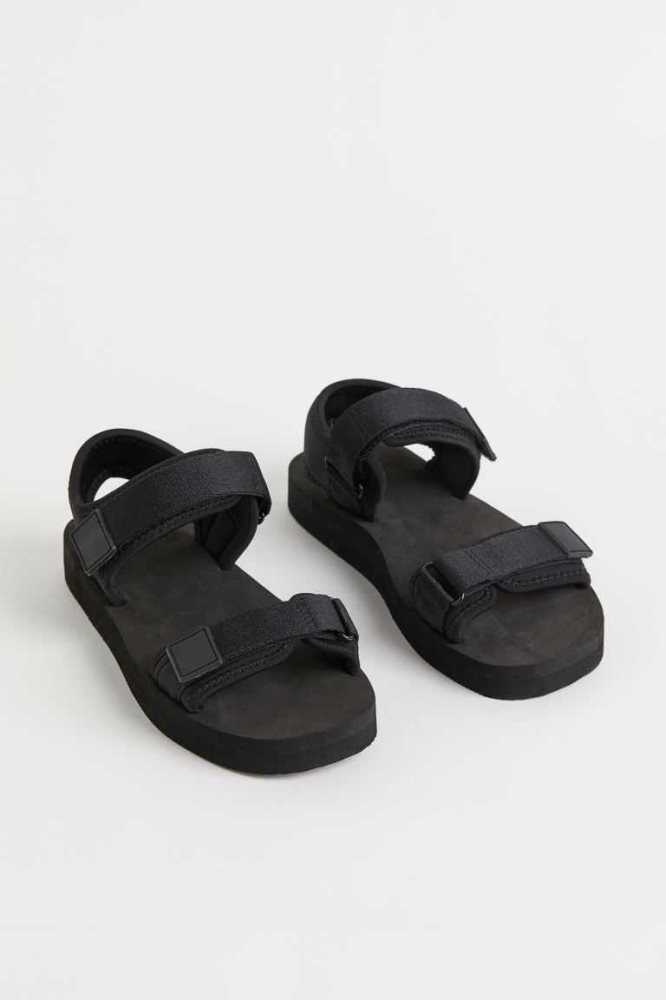 H&M Scuba-look Sandalen Kinder Schwarz | 2359-ERODK