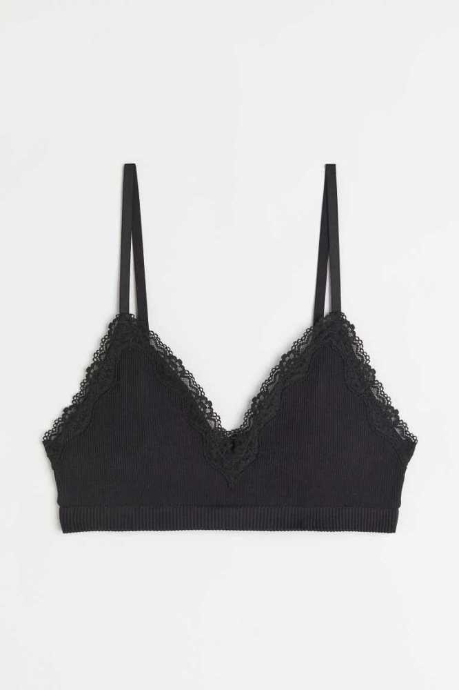 H&M Seamless Gepolstert Bra Unterwäsche Damen Schwarz | 3547-YUGOE