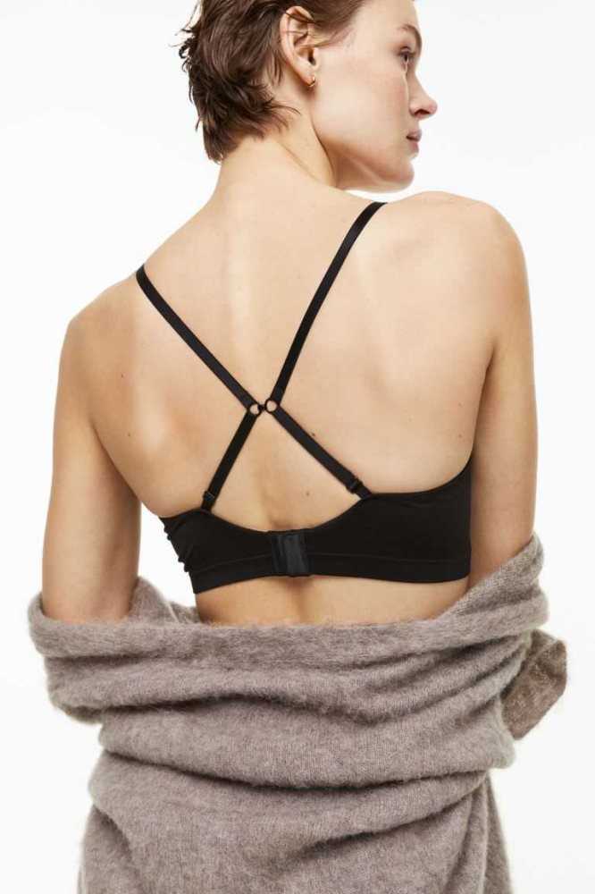 H&M Seamless Jersey Push-up Bra Unterwäsche Damen Schwarz | 7348-MCQTI