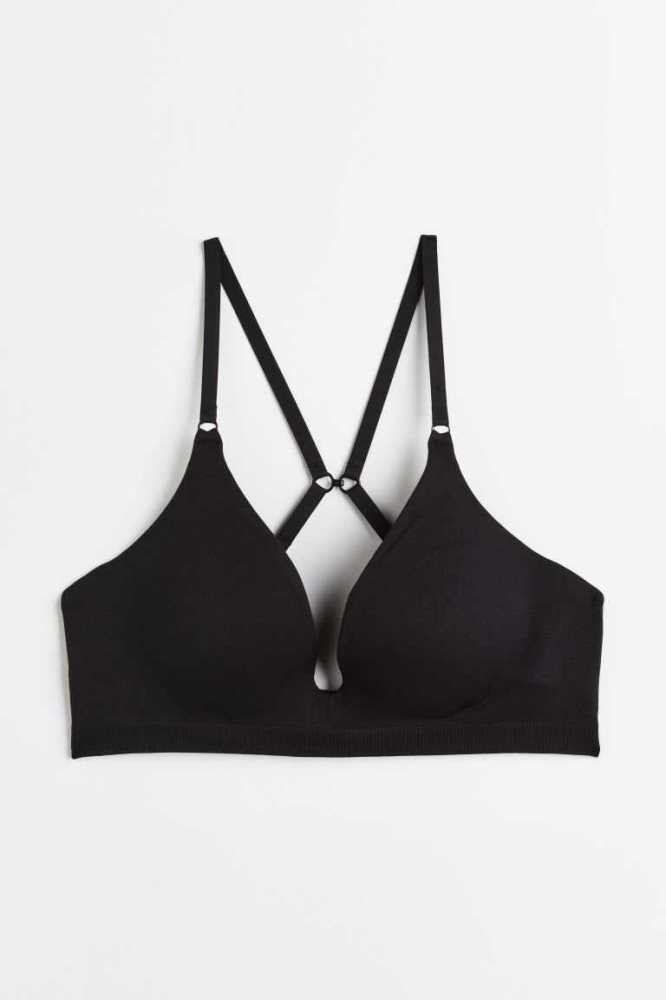 H&M Seamless Jersey Push-up Bra Unterwäsche Damen Schwarz | 7348-MCQTI