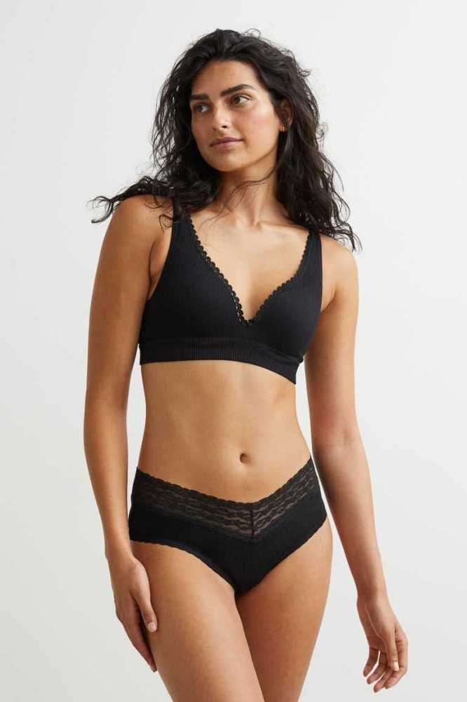 H&M Seamless Jersey Push-up Bra Unterwäsche Damen Schwarz | 7610-RQVHD