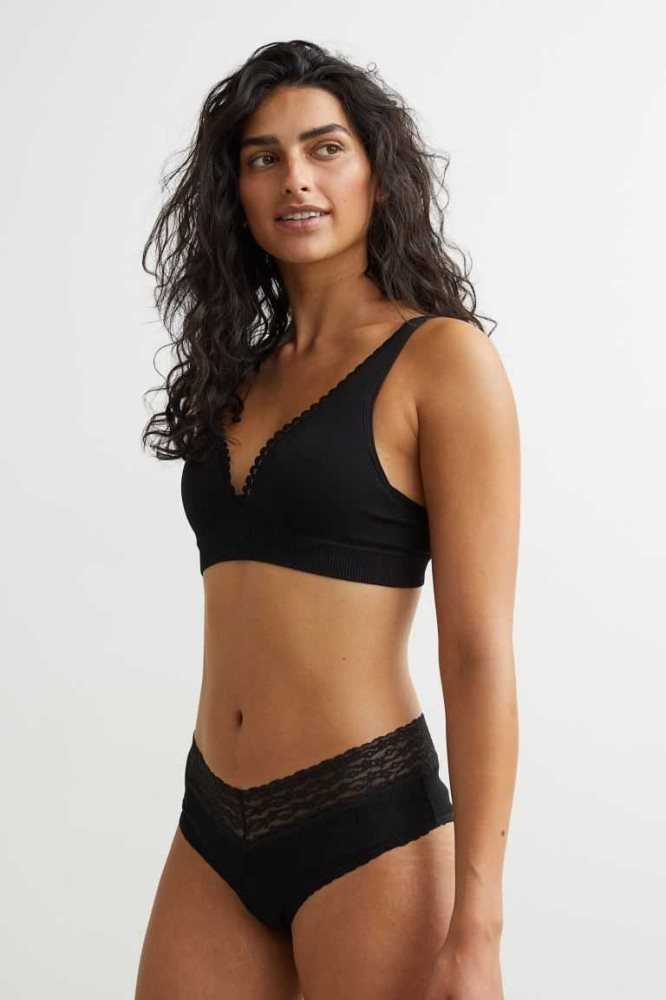 H&M Seamless Jersey Push-up Bra Unterwäsche Damen Schwarz | 7610-RQVHD