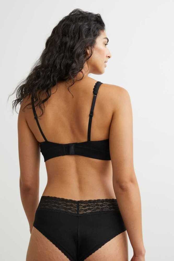 H&M Seamless Jersey Push-up Bra Unterwäsche Damen Schwarz | 7610-RQVHD