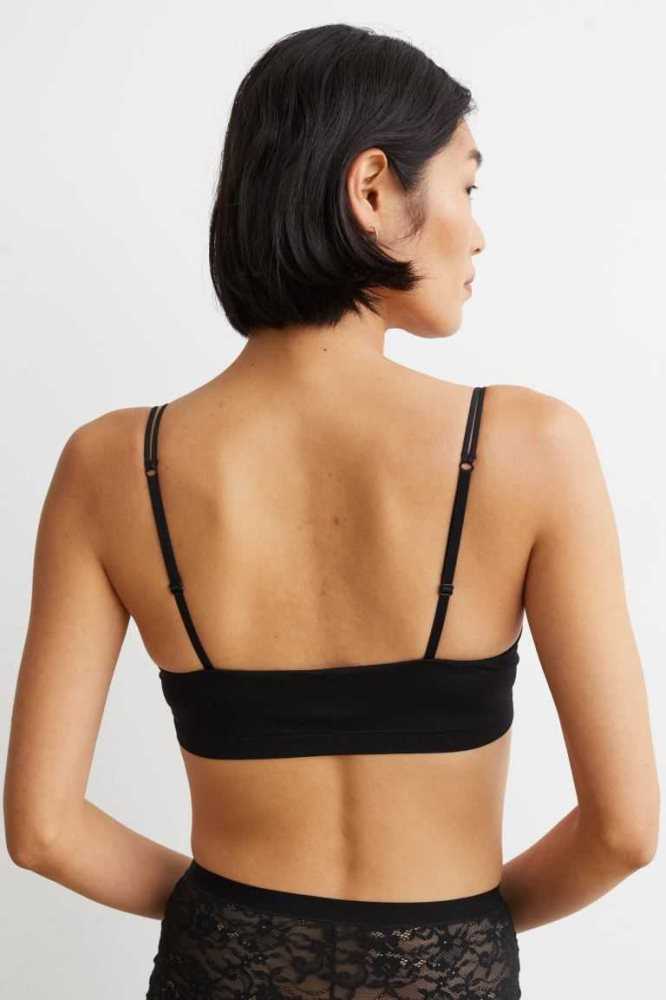 H&M Seamless Jersey Push-up Bra Unterwäsche Damen Schwarz | 8034-EJWDY