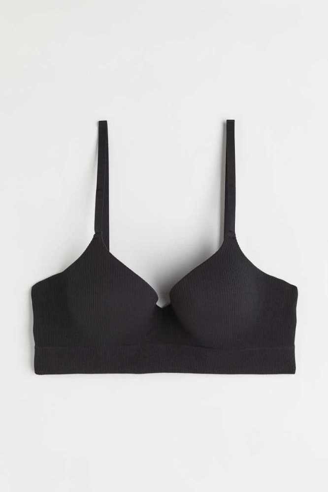 H&M Seamless Push-up Bra Unterwäsche Damen Schwarz | 1903-RLSKQ