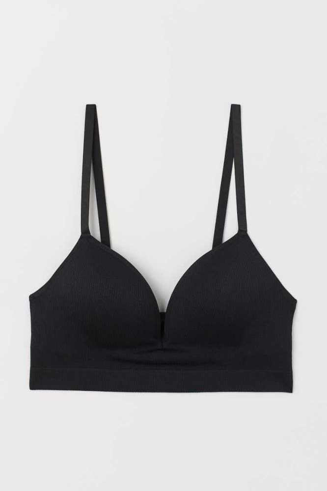 H&M Seamless Push-up Bra Unterwäsche Damen Schwarz | 5012-NYUXO