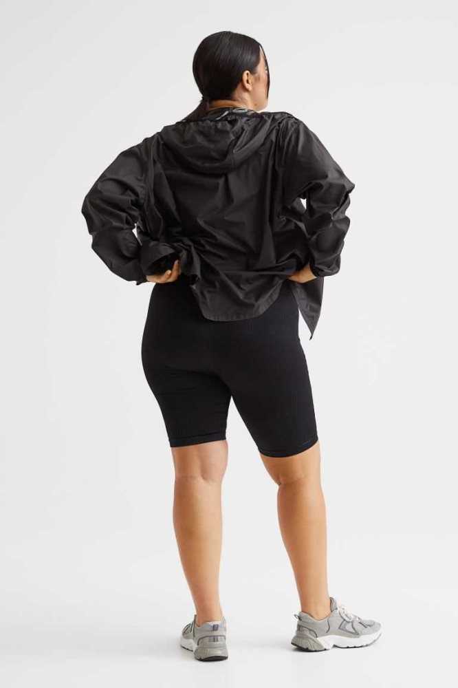 H&M Seamless Sports Bike Kurze Hose Damen Schwarz | 0789-JLPHF