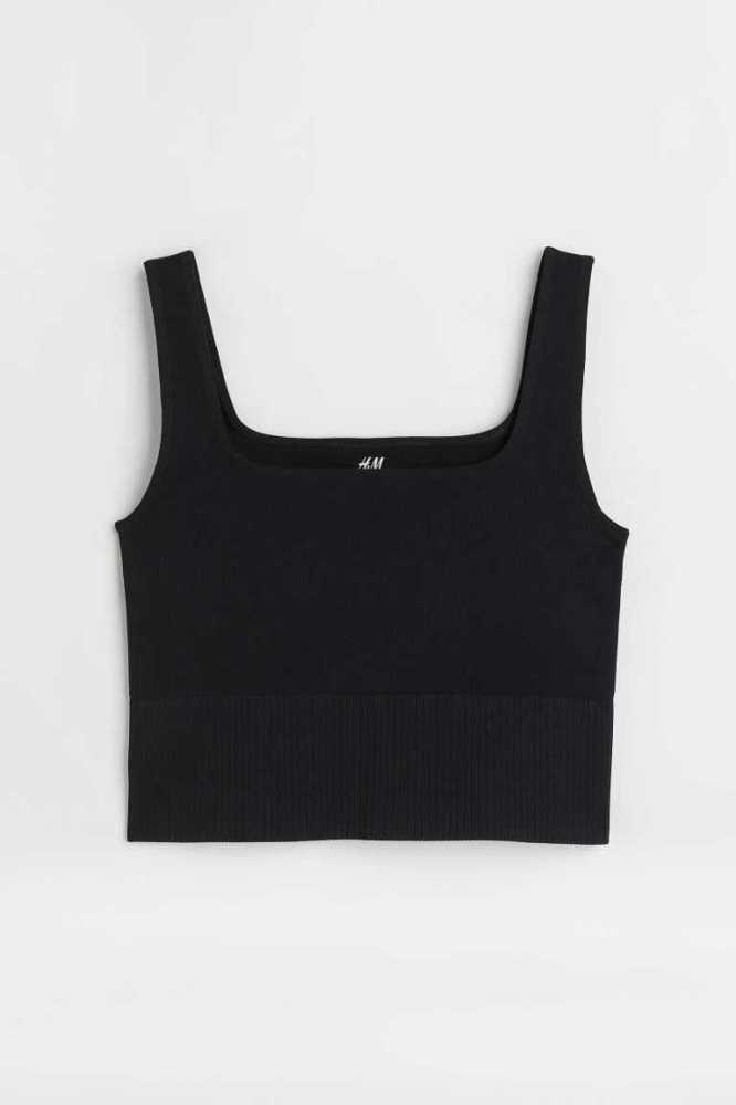 H&M Seamless Sports Bralette Unterwäsche Damen Schwarz | 4526-VJGHO