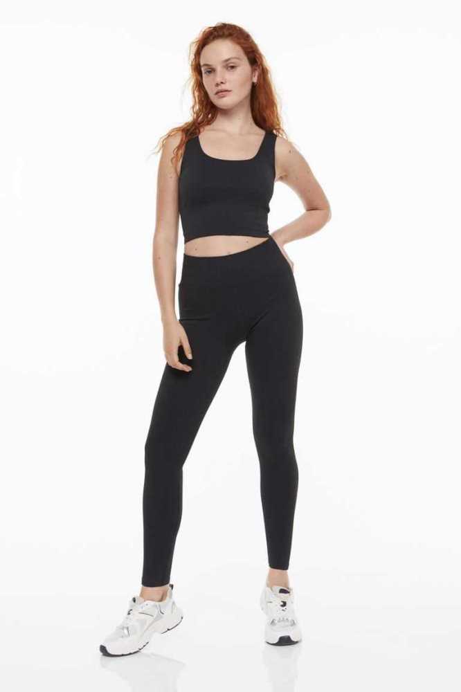 H&M Seamless Sports Leggings Hose Damen Mintfarben Grün | 2710-WLUVQ