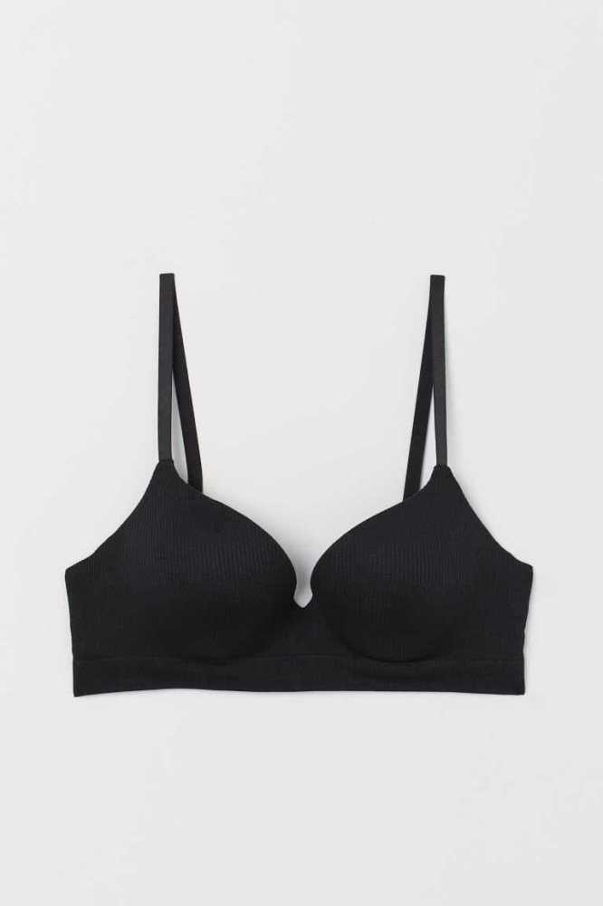 H&M Seamless Super Push-up Bra Unterwäsche Damen Dunkelgrau | 2173-UAEWF