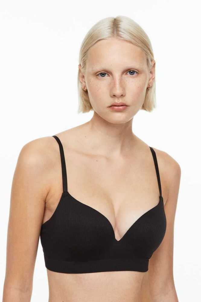 H&M Seamless Super Push-up Bra Unterwäsche Damen Dunkelgrau | 2173-UAEWF