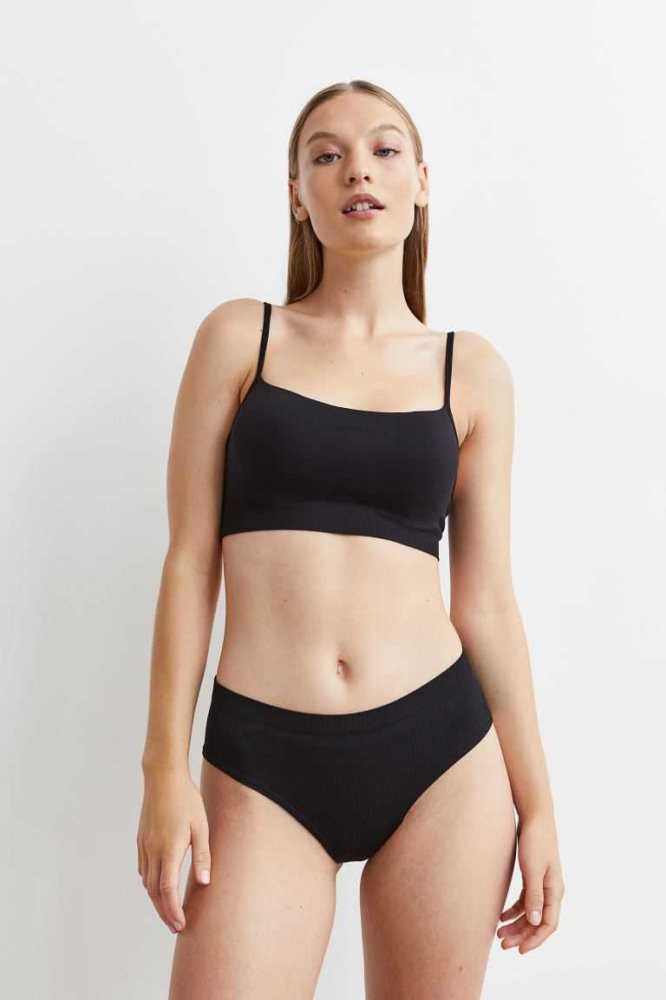 H&M Seamless Super Push-up Bra Unterwäsche Damen Schwarz | 2746-GSHMW