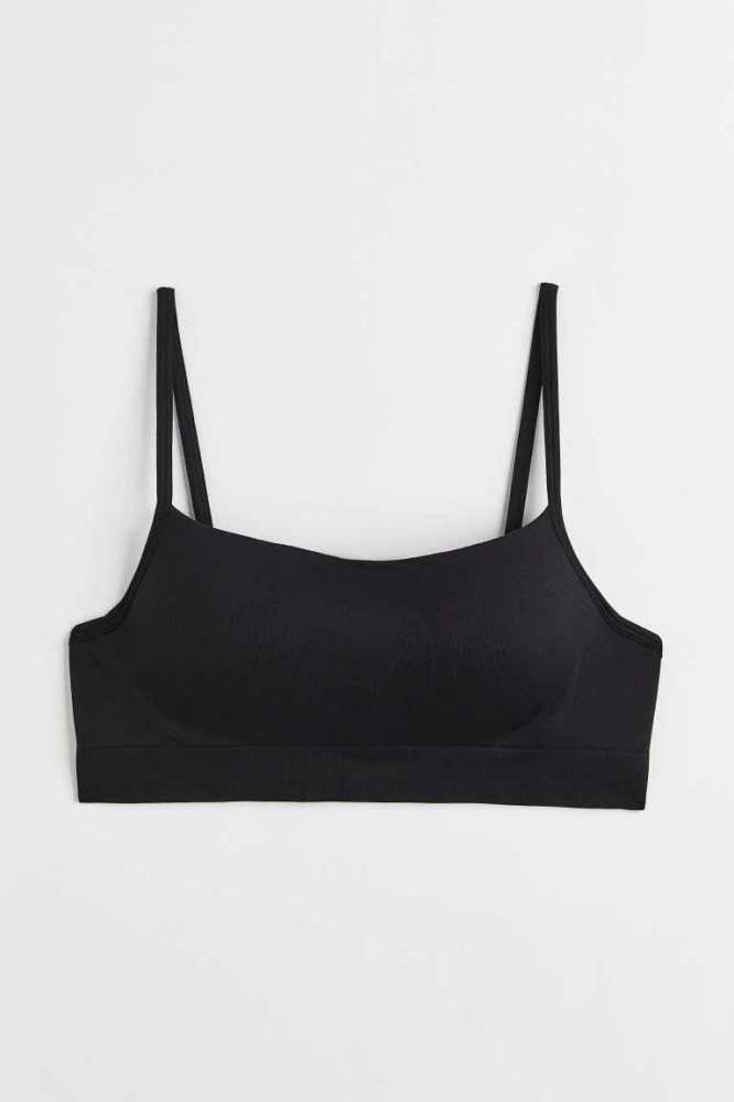 H&M Seamless Super Push-up Bra Unterwäsche Damen Schwarz | 2746-GSHMW