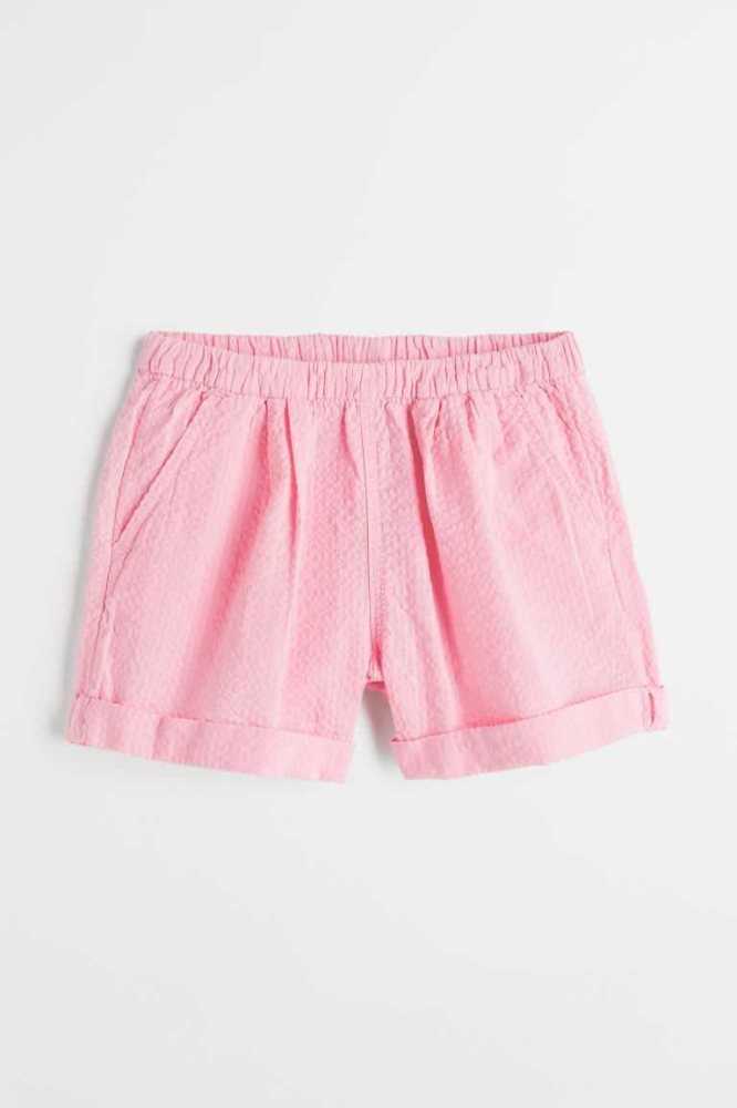 H&M Seersucker Kurze Hose Kinder Gelb | 7085-IDSGL