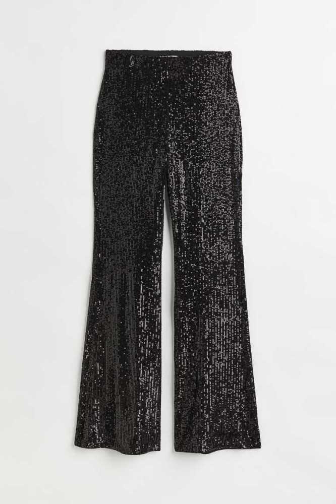 H&M Sequined Hose Damen Schwarz | 9158-IYUCT