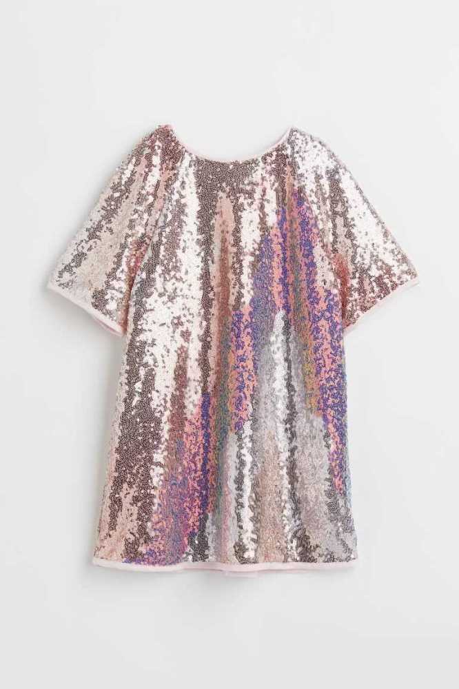 H&M Sequined Kurzes Kleid Kinder Gold | 1743-GMYBF