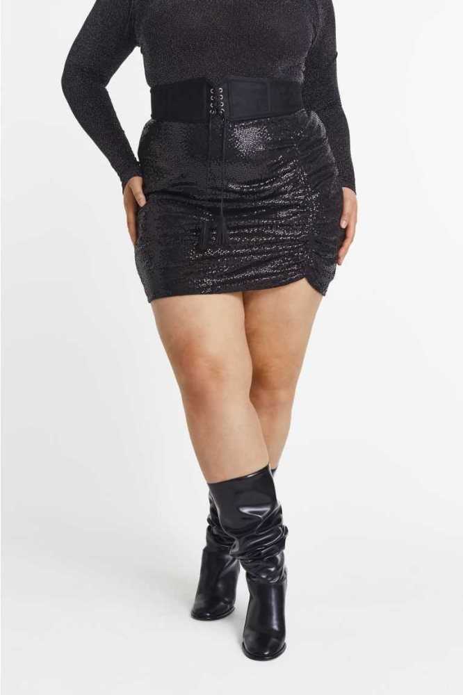 H&M Sequined Röcke Damen Schwarz | 6170-UOCJF