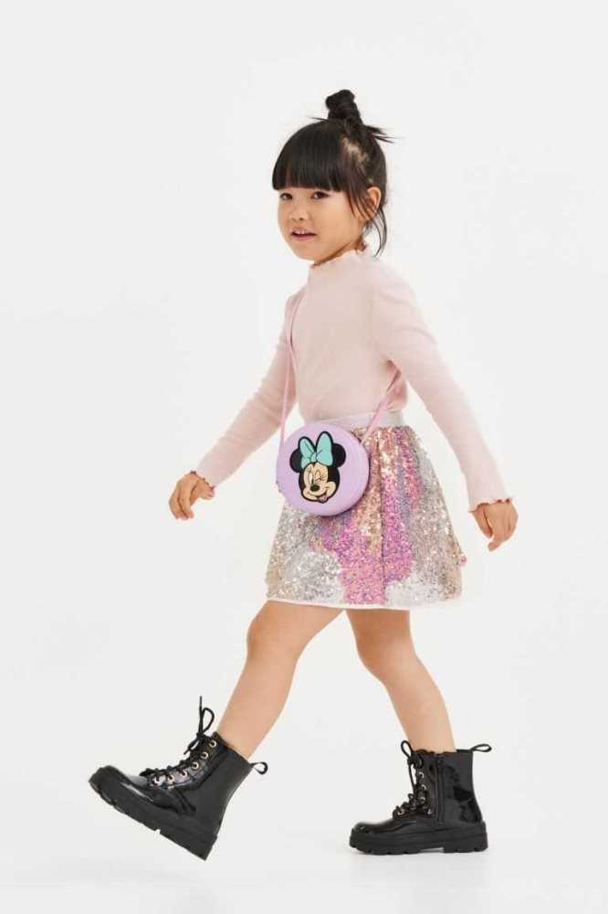 H&M Sequined Röcke Kinder Hellrosa Gold | 9670-PFLNR