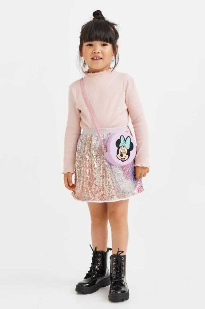 H&M Sequined Röcke Kinder Hellrosa Gold | 9670-PFLNR