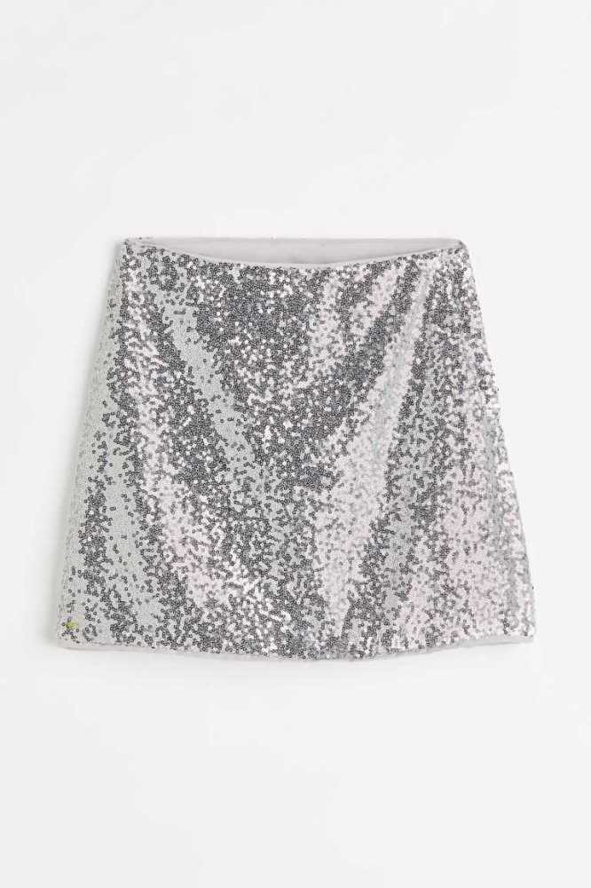 H&M Sequined Röcke Kinder Silber | 5709-BEXVA