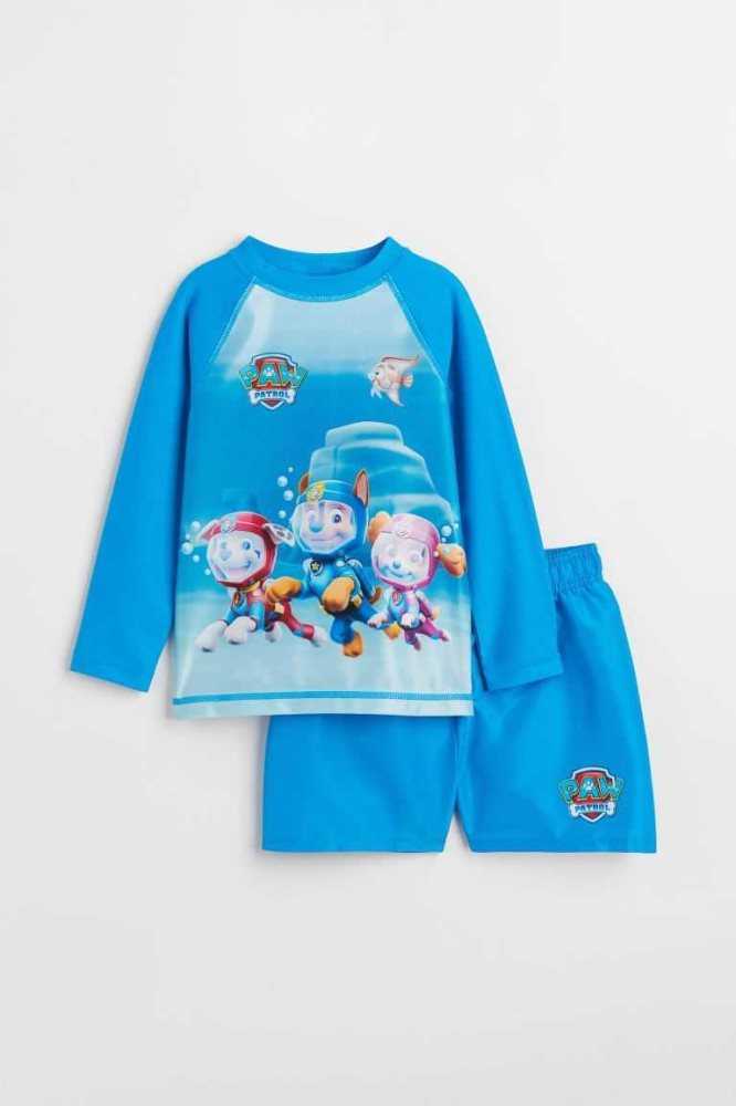 H&M Set UPF 50 Bademode Kinder Blau | 0147-CNLSD