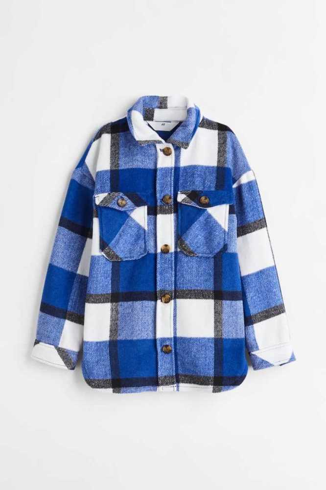 H&M Shacket Oberbekleidung Kinder Hellblau | 5879-IPKWN