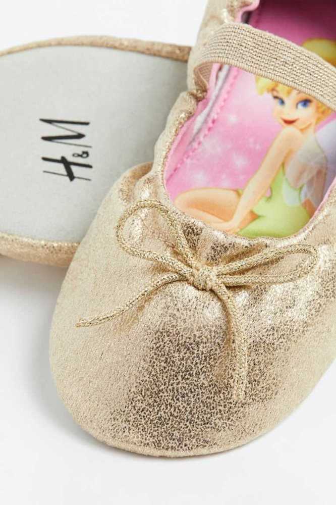 H&M Shimmery Ballet Flache Schuhe Kinder Gold | 6904-DPECH