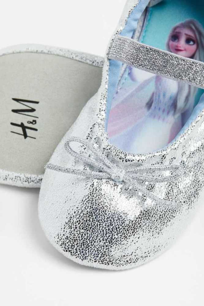 H&M Shimmery Ballet Flache Schuhe Kinder Silber | 7910-BZDVE