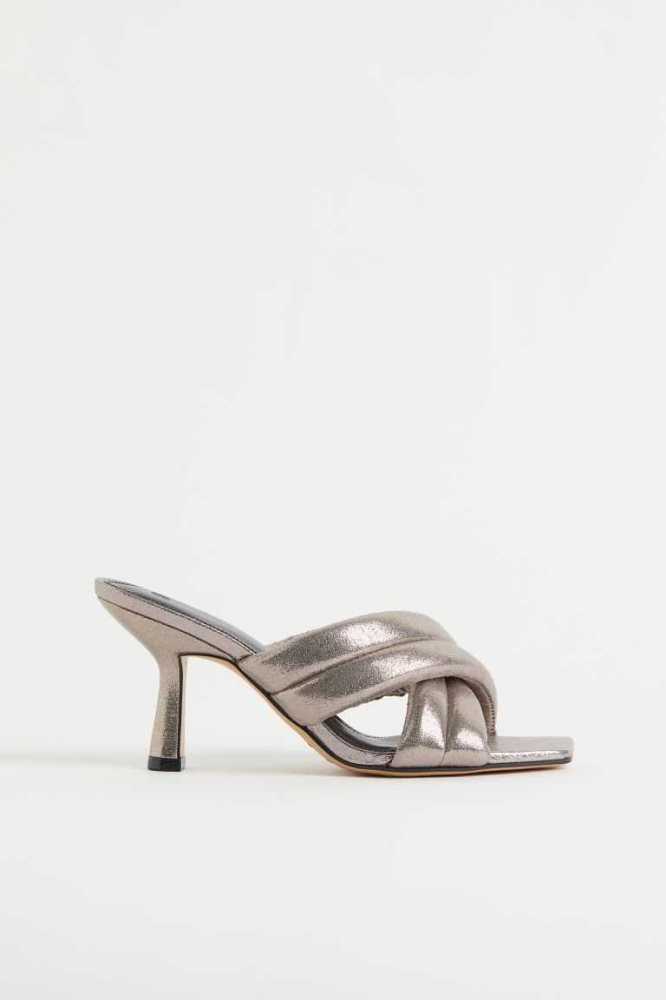 H&M Shimmery Metallic Slip-in Sandalen Damen Braun | 5841-WFYOD