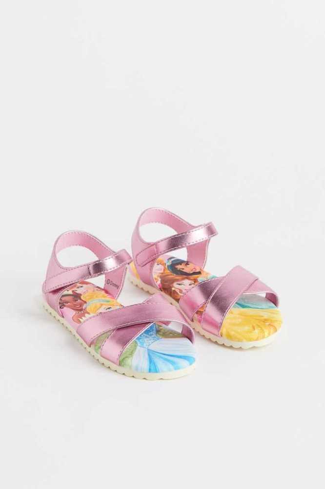 H&M Shimmery Printed Sandalen Kinder Silber | 2085-RZAXQ