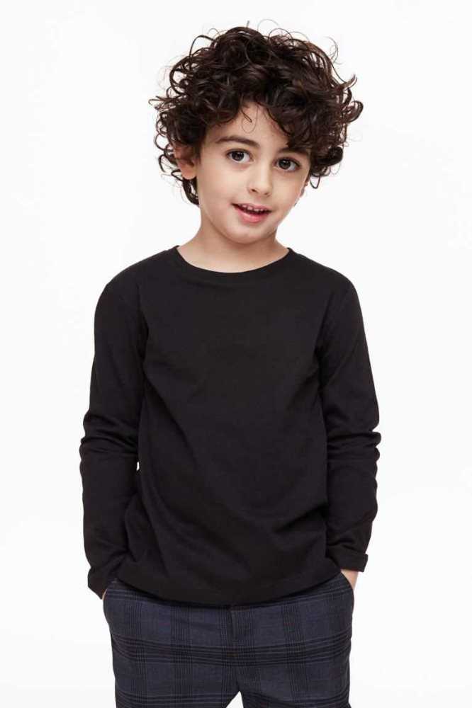 H&M Shirt Jersey Kinder Hellgrün | 3876-UKTDG