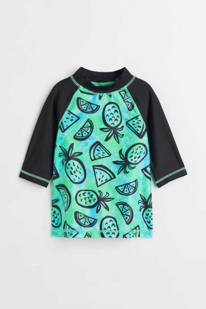 H&M Shirt UPF 50 Bademode Kinder Hellgrün | 5401-TXZPH