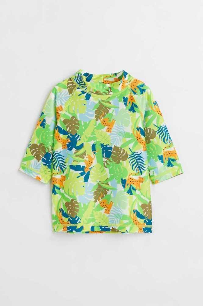 H&M Shirt UPF 50 Bademode Kinder Hellgrün | 5401-TXZPH