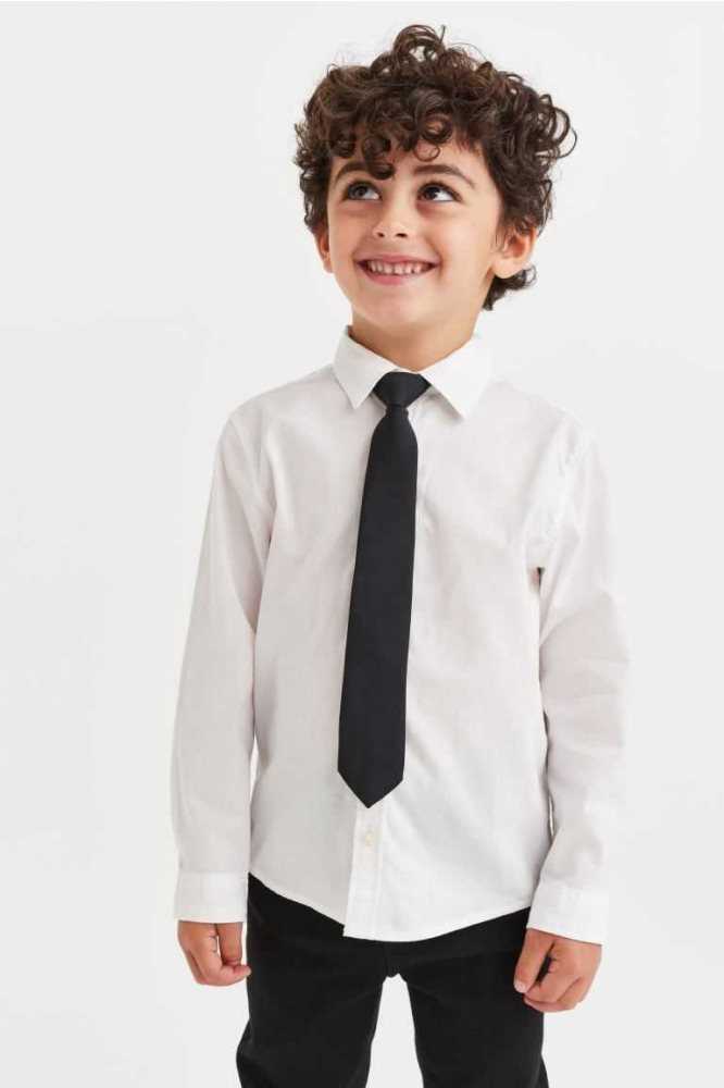 H&M Shirt and Tie/Bow Tie Hemd Kinder Schwarz | 5803-ORWPC