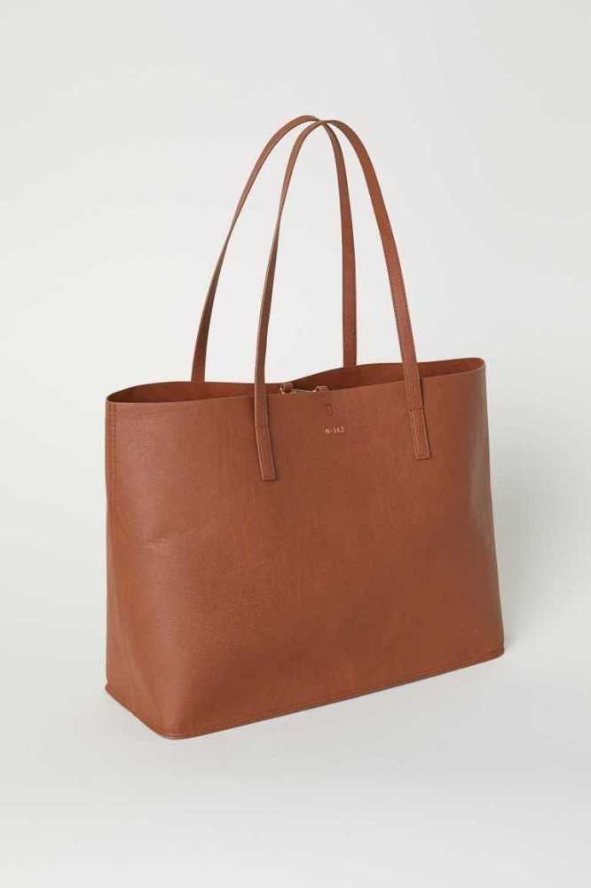 H&M Shopper Tasche Damen Braun | 7846-ERMSQ