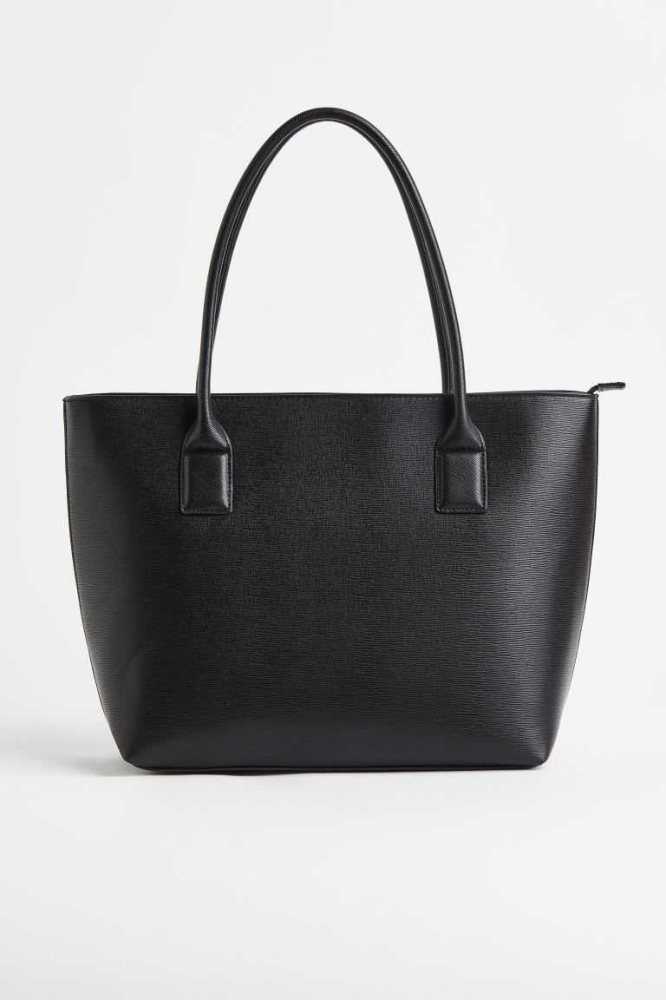 H&M Shopper Tasche Damen Schwarz | 1789-TGBNU