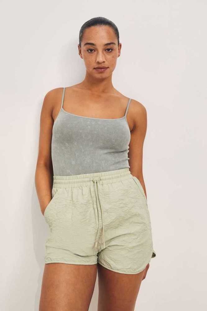 H&M Shorts Loungewear Damen Hellolivgrün Grün | 5407-MDVPR