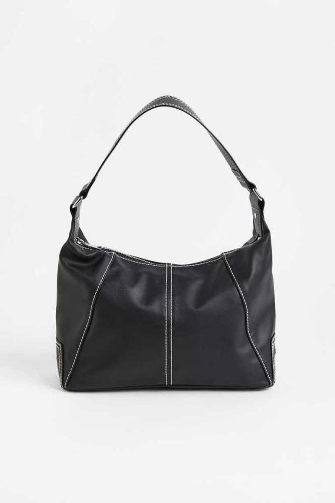 H&M Shoulder Tasche Damen Schwarz | 2958-HAWDU