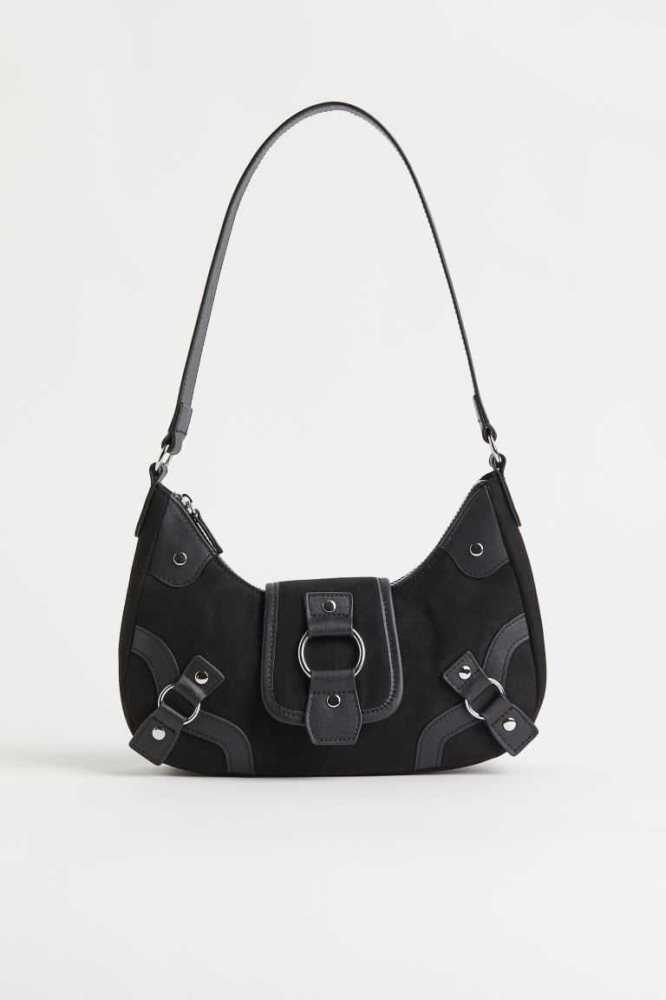 H&M Shoulder Tasche Damen Schwarz | 5193-XZNOD