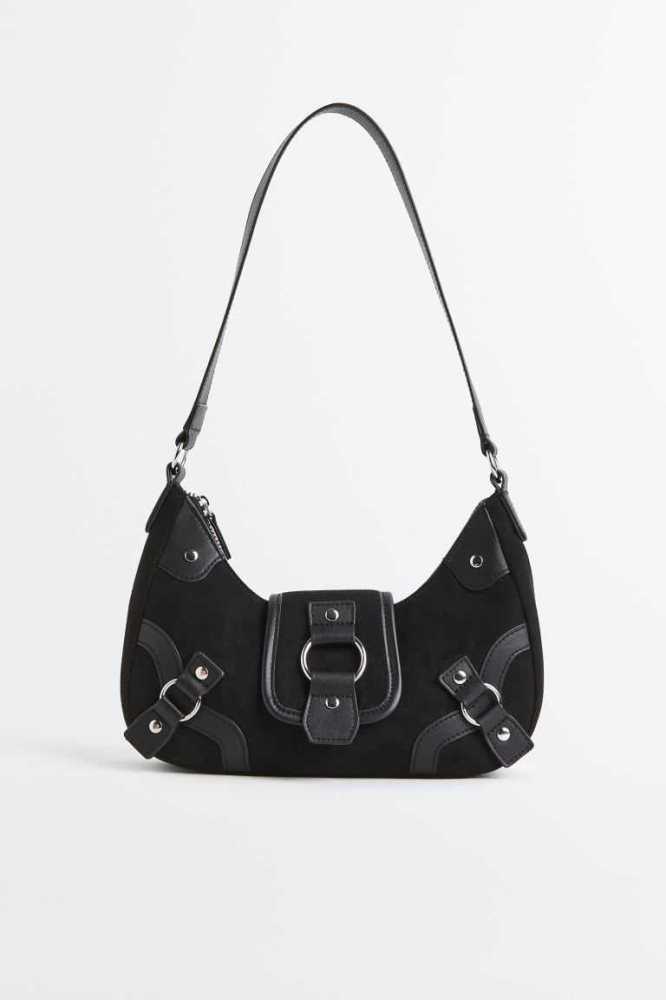 H&M Shoulder Tasche Damen Schwarz | 5193-XZNOD