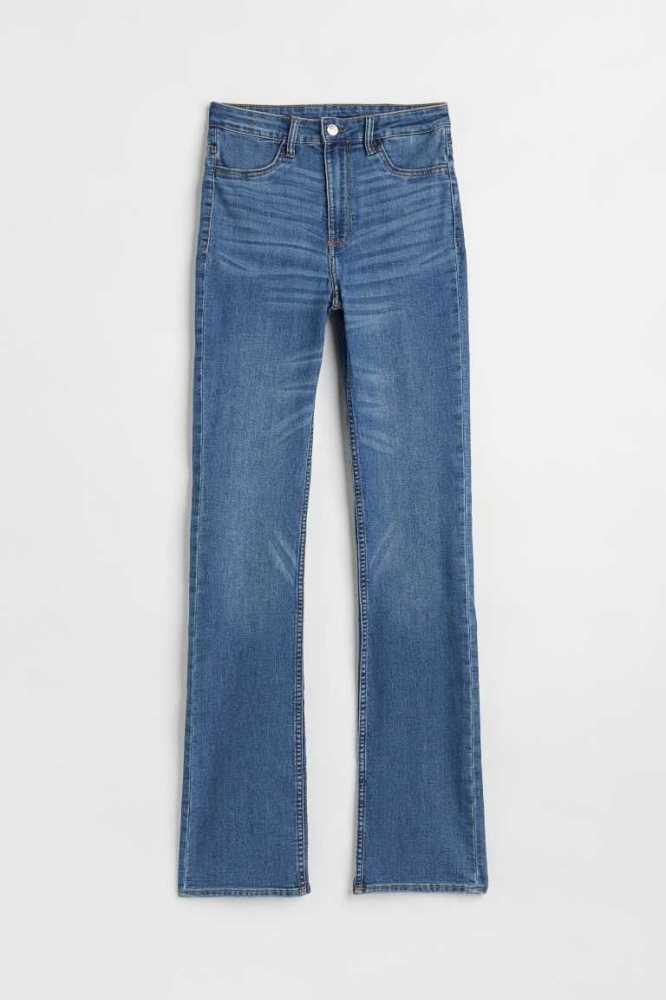 H&M Slim Bootcut High Jeans Damen Dunkelblau | 7634-IZXVG